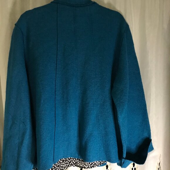 Coldwater Creek Blue Wool Blend  Cardigan Xl - Picture 7 of 15